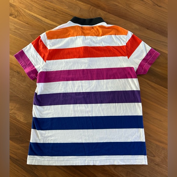 Lacoste Sport Colorful Striped Polo shirt size large, men’s - Picture 3 of 6